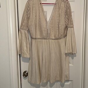 Elegant Cream Lace Dress